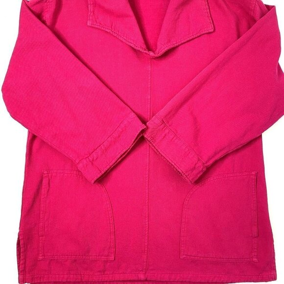 Soft Surroundings Tunic Top Womens size Medium Collared 3/4 Sleeve Pockets Pink - Picture 3 of 10